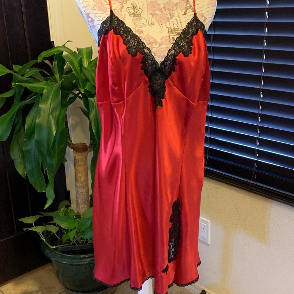 NWOT Red nightie with black lace